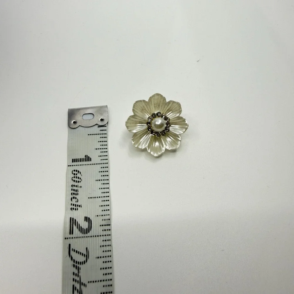Radiant Flower Brooch Crystal Pearl Accent Statement Piece Boho Accessory Gift